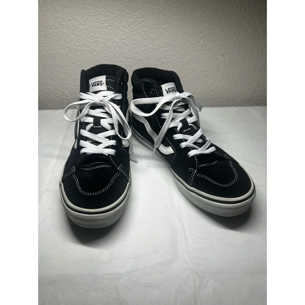 Vans Off The Wall High Top Shoes Black/White Old Skool Youth SZ 6